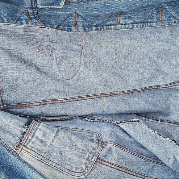 Rare VTG Looney Tunes Bugs Bunny Daffy Taz 1993 Hoodie Denim Jean Jacket 90s L - Picture 8 of 9